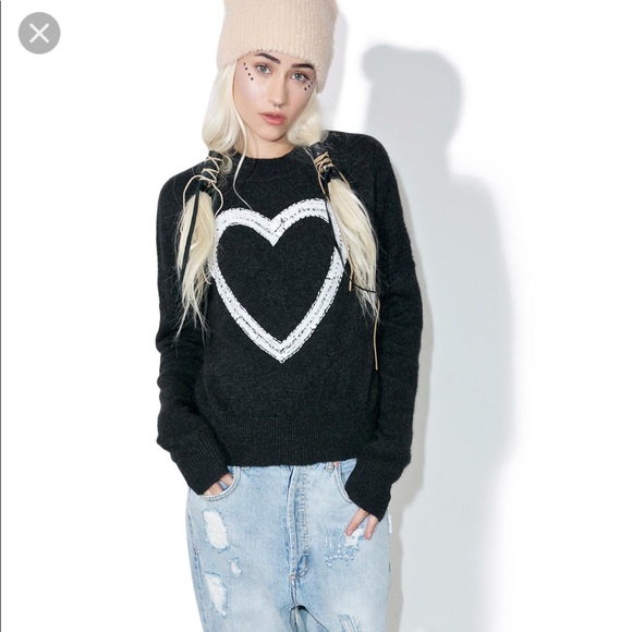 NWT WILDFOX GAINSBOROUGH CASHMERE SWEATER CHARCOAL - Picture 3 of 5